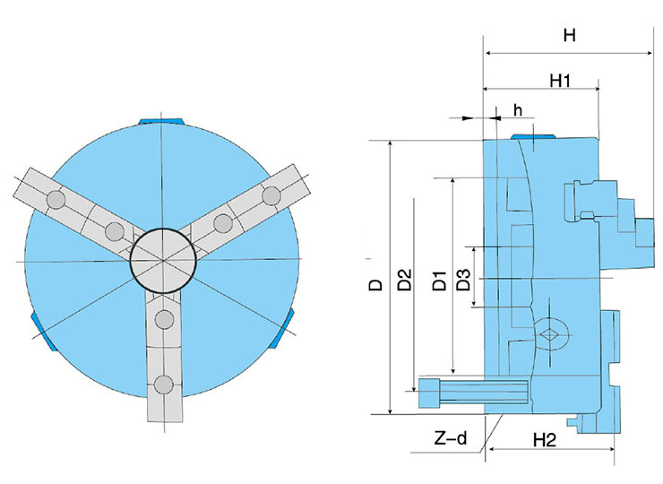 K11 Three-jaw self-centring Separation chucks