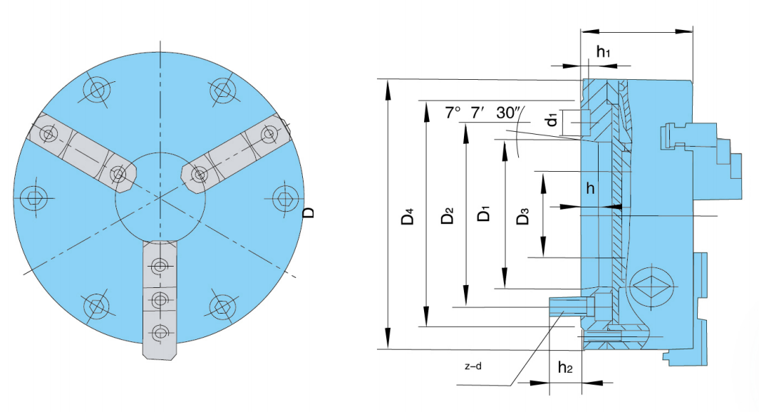 K11 Short-taper three-jaw self-centring chucks